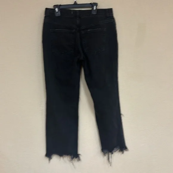 Free People We The Free Maggie Mid-Rise Straight-Leg Jeans Onyx Black NWOT - Picture 8 of 8